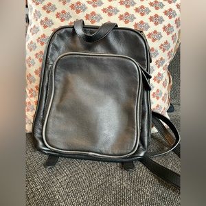 Margot black leather backpack